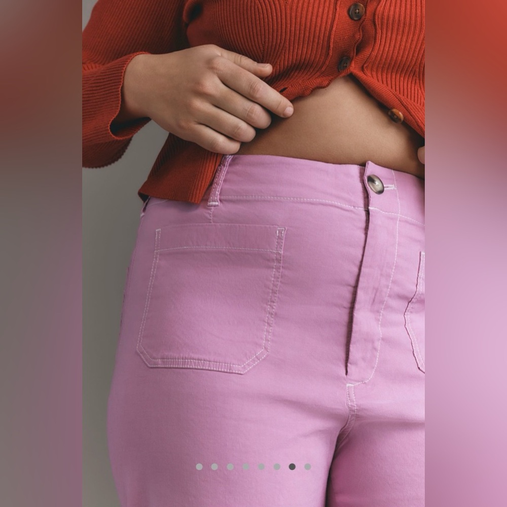 Anthropologie The Colette Crop Wide Leg pants by Maeve: Contrast Stitch Edition - Picture 5 of 15